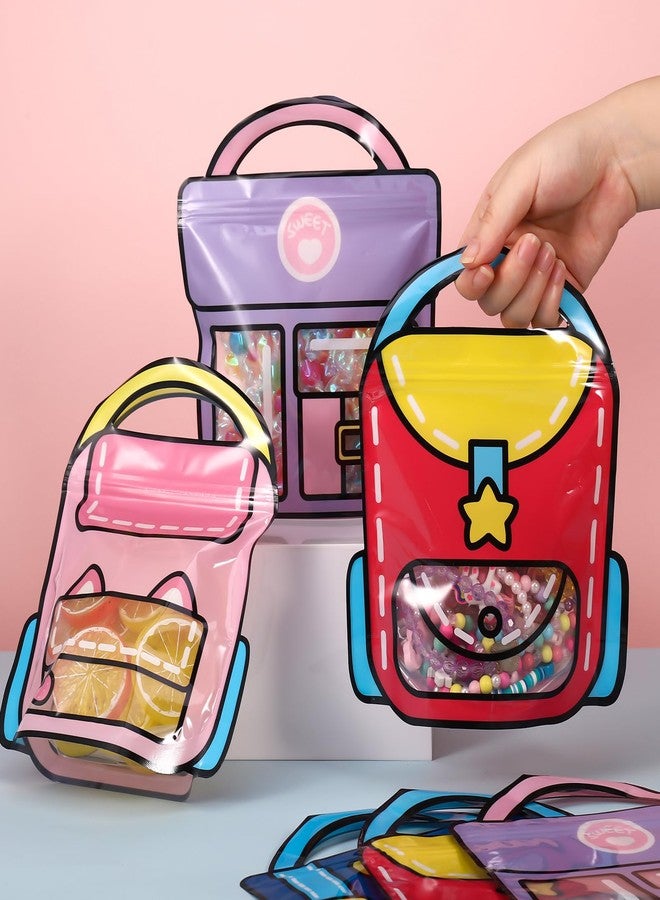 Ovveroche 36 PCS Bulk Gift Bags for Kids with Handle,Children Large Goodie Bags with Stand-up Bottom, Grip Seal Party Favor Bag, Students Back to School Treat Bag, Cute Snack Candy Bags for Birthday, Classroom - Image 3